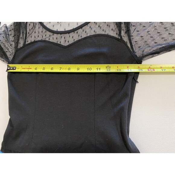 Veeko Women's Dress Long Sleeve Sz S / 34 Black Peek a Boo Lace Knee Length - Picture 6 of 14